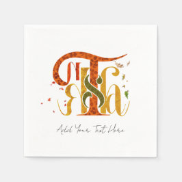 Guardanapo De Papel Elegant Manuscript Thanks Autumn Fall Foliage