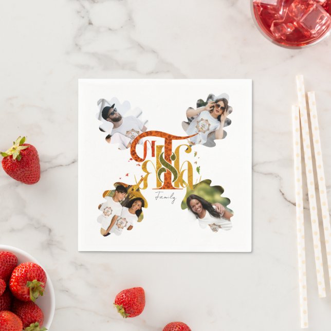 Guardanapo De Papel Elegant Manuscript Thanks Autumn Foliage Photos  (Insitu)