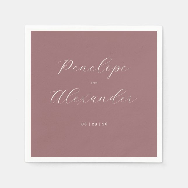 Guardanapo De Papel Elegant Maroon Calligraphy (Frente)