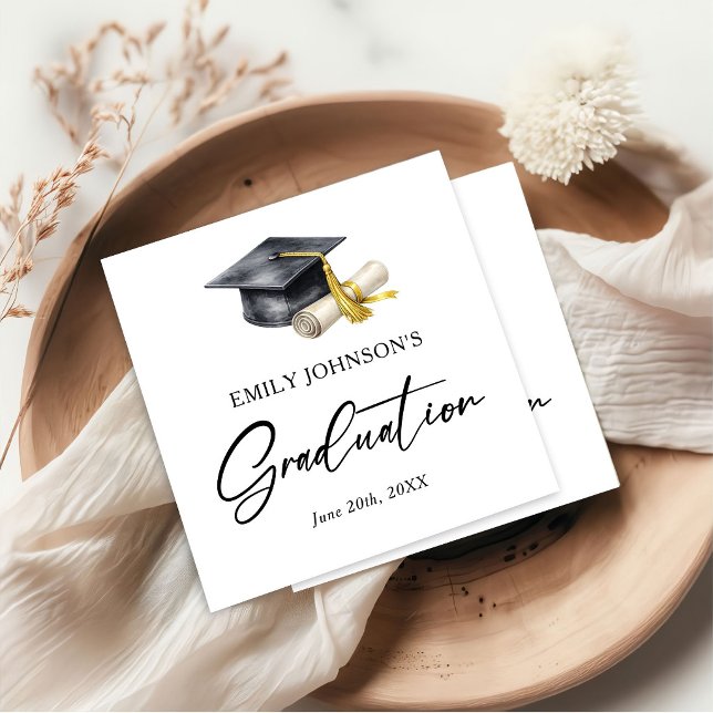 Guardanapo De Papel Elegant Minimal Minimalist Graduation (Criador carregado)