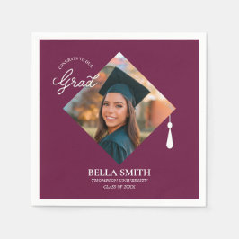 Guardanapo De Papel Elegant Modern Calligraphy Custom Graduation Photo