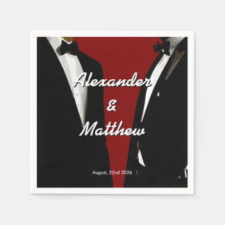 Guardanapo De Papel Elegant Modern Gay Men Wedding Rainbow