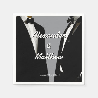 Guardanapo De Papel Elegant Modern Gay Men Wedding Rainbow