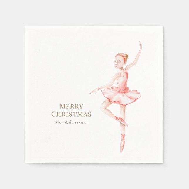 Guardanapo De Papel Elegant Nutcracker Ballerina Christmas (Frente)