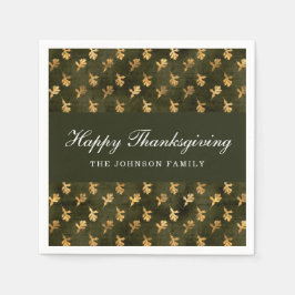 Guardanapo De Papel Elegant Oak Leaves Green Thanksgiving