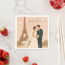 Guardanapo De Papel Elegant Paris Wedding Napkins Eiffel Tower Design