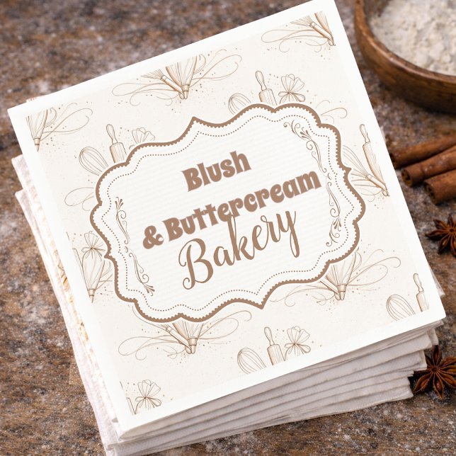 Guardanapo De Papel Elegant Pastel Bakery Branding (Criador carregado)