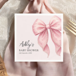 Guardanapo De Papel Elegant Pink Bow Baby Shower