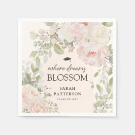 Guardanapo De Papel Elegant Pink Floral Graduation Party