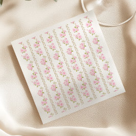 Guardanapo De Papel Elegant Pink Floral White