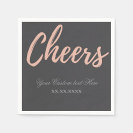 Guardanapo De Papel Elegant Pink Gold Cheer Party Theme Design napkin