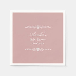 Guardanapo De Papel Elegant Pink Regency Style Baby Shower 