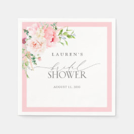 Guardanapo De Papel Elegant Pink Watercolor Flowers Bridal Shower
