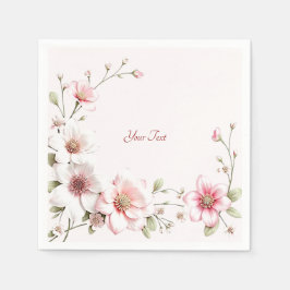 Guardanapo De Papel Elegant Pink White Floral Napkins