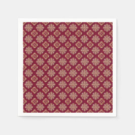 Guardanapo De Papel Elegant Red and Gold Pattern Design
