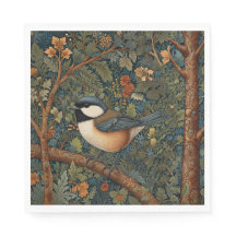 Elegant Retro Art Nouveau woodland bird