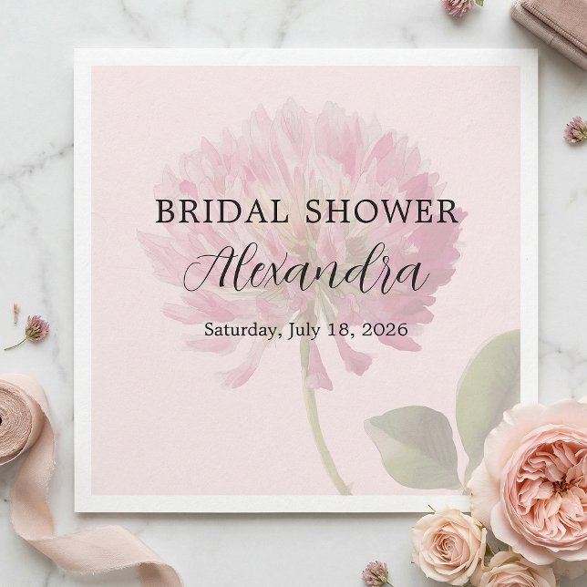 Guardanapo De Papel Elegant Romantic Blush Pink Floral Bridal Shower (Criador carregado)