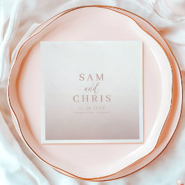 Guardanapo De Papel Elegant Rose Gold monogram Wedding