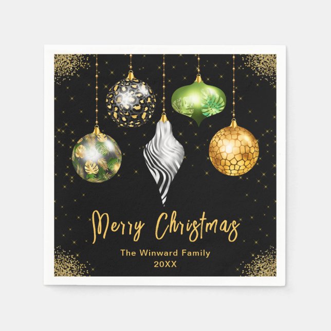 Guardanapo De Papel Elegant Safari Theme Ornament Christmas (Frente)