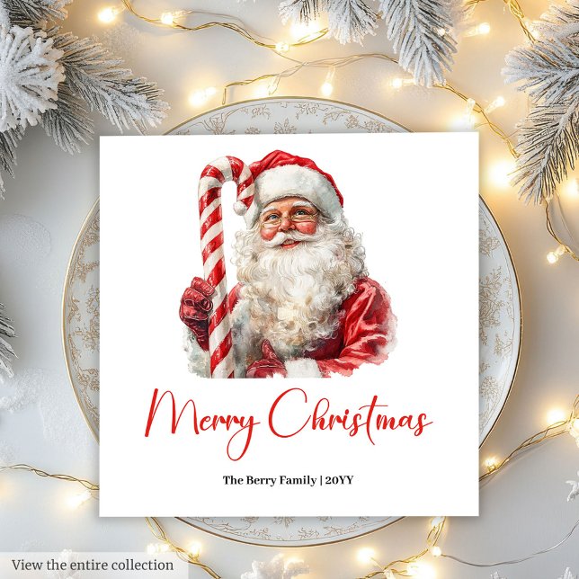 Guardanapo De Papel Elegant Santa Claus Minimalist Cozy Christmas Chic (Elegant Santa Claus Minimalist Cozy Christmas Napkin)