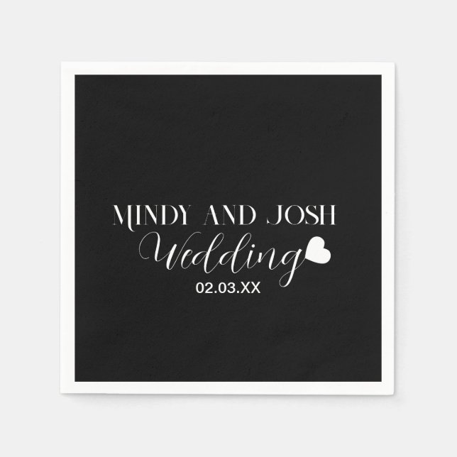 Guardanapo De Papel Elegant Script floating heart (Frente)