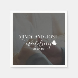 Guardanapo De Papel Elegant Script Heart Photo 