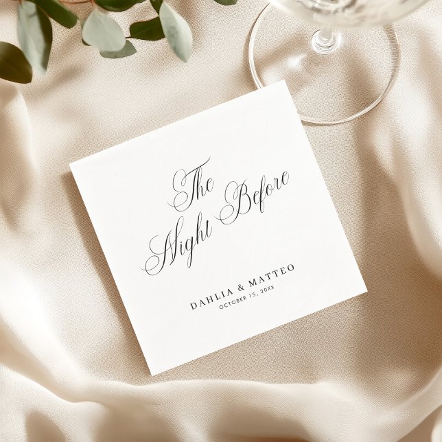 Guardanapo De Papel Elegant Script The Night Before Rehearsal Dinner (Criador carregado)