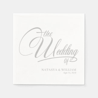 Guardanapo De Papel Elegant Script Wedding Napkins with Names