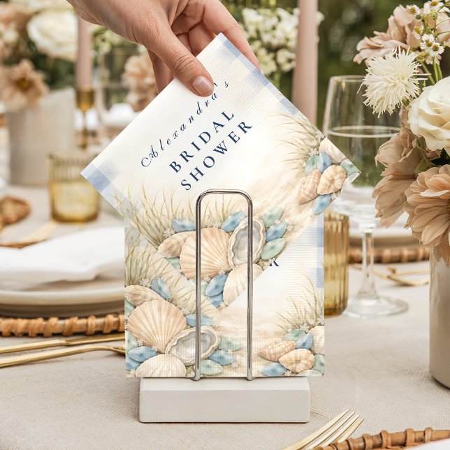 Guardanapo De Papel Elegant Seaside Shell Bridal Shower (Criador carregado)