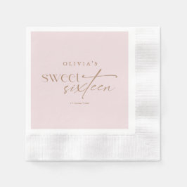 Guardanapo De Papel Elegant Sweet 16 Blush Pink Birthday 
