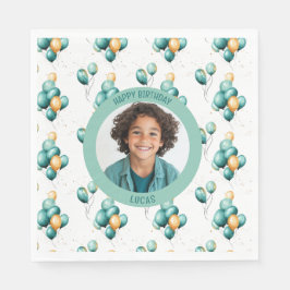 Guardanapo De Papel Elegant Teal Balloons Photo