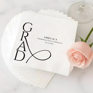 Guardanapo De Papel Elegant Typography Modern Grad Party Napkin