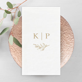 Guardanapo De Papel Elegant Wedding Monogram Greenery 