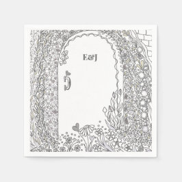 Guardanapo De Papel Elegant Whimsical Garden Door Wedding