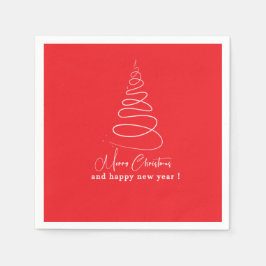 Guardanapo De Papel Elegant White Christmas Tree Red Christmas