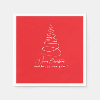 Guardanapo De Papel Elegant White Christmas Tree Red Christmas