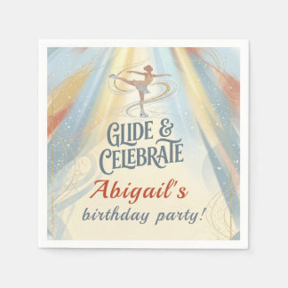 Guardanapo De Papel Elegant Winter Ice Skating Birthday Invitation 