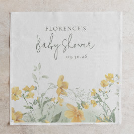 Guardanapo De Papel Elegant Yellow Floral Baby Shower