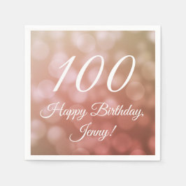 Guardanapo De Papel Elegante 100º Aniversário Napkins para ela em rosa