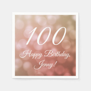 Guardanapo De Papel Elegante 100º Aniversário Napkins para ela em rosa