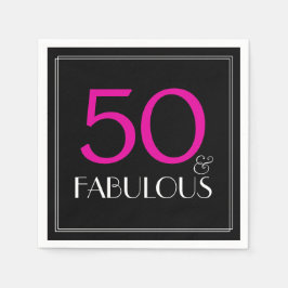 Guardanapo De Papel Elegante 50 e Festa de aniversário fabulosa