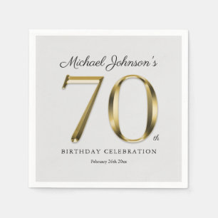 Guardanapo De Papel Elegante 70 Birthday Solid Text Classy