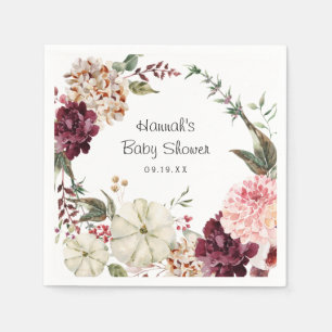 Guardanapo De Papel Elegante Abóbora Floral Chás de Bebê
