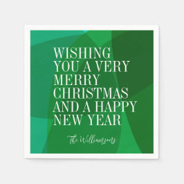 Guardanapo De Papel Elegante Abstrato Verde Natal Festivo