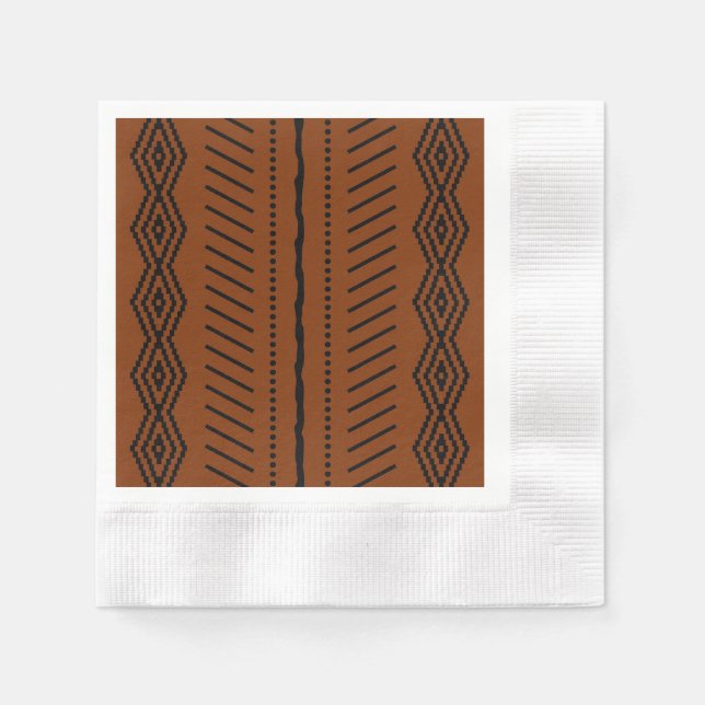 Guardanapo De Papel Elegante Africano Bogolan Design Paper Napkins (Frente)
