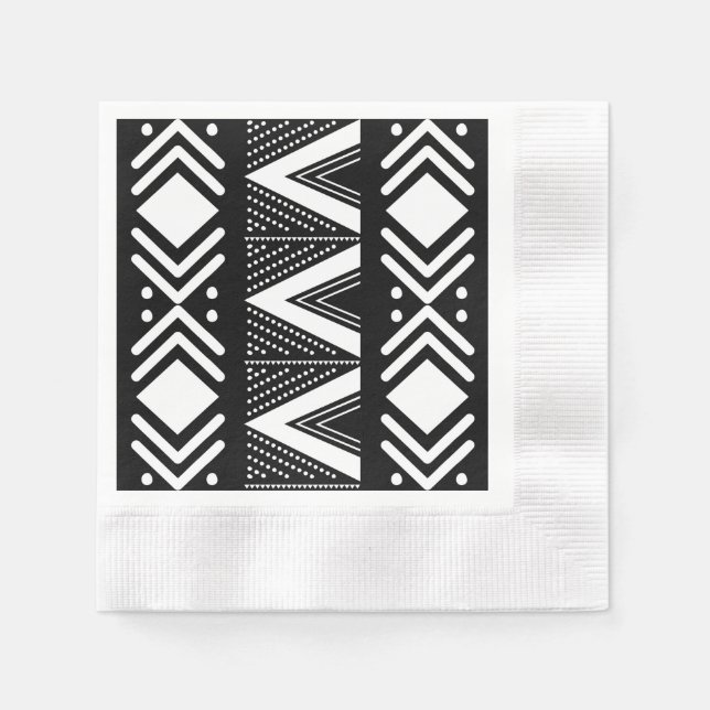 Guardanapo De Papel Elegante Africano Bogolan Design Paper Napkins (Frente)