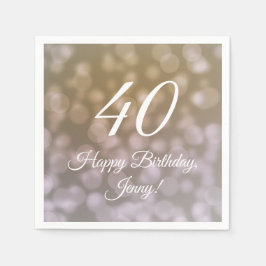 Guardanapo De Papel Elegante aniversário de 40 anos Napkins Para Ela