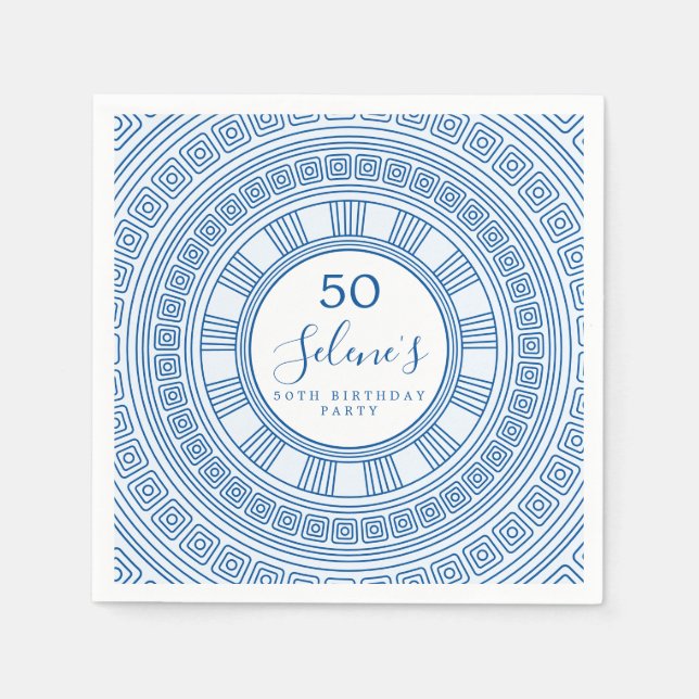 Guardanapo De Papel Elegante aniversário grego ou romano com cores per (Frente)