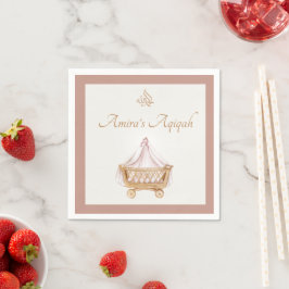Guardanapo De Papel Elegante Aqiqah Baby Girl Napkin