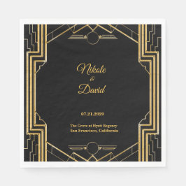 Guardanapo De Papel Elegante Art Deco Gatsby Wedding Napkins